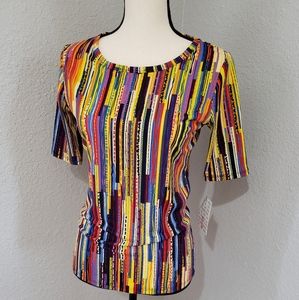 NWT LulaRoe Gigi with Geometric Striped Print